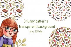 Funny Girl - Watercolor Clip Art Set Product Image 2