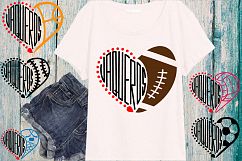 Vaqueros Sport Heart SVG School Spirit football 935s Product Image 1