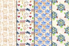 Watercolor Happy Passover seamless digital paper pack Product Image 5