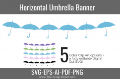 Horizontal Umbrella Banner -Baby Shower Banner Embellishment Product Image 1