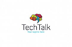 Tech Talk - Technical Brain Logo Design Template for Artificial Intelligence Product Image 1