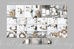 Vintage peony wedding mockups &amp; stock photo bundle Product Image 11