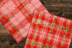 16 Luxury Gold and Red Glitter Plaid Tartan Digital Papers Product Image 9