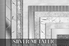 42 Silver Metallic Texture Digital Papers Product Image 1