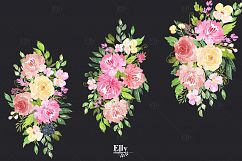 Watercolor flowers clip art - Romance Product Image 4