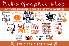 October Svg, Fall Svg, Football Svg, Fall Svg Bundle Product Image 1