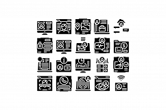 Digital Identity User Glyph Set Vector Illustration Product Image 1