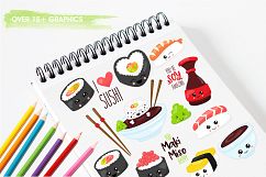 Kawaii sushi graphics and illustrations Product Image 3