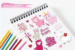 Valentine llamas graphics and illustrations Product Image 5