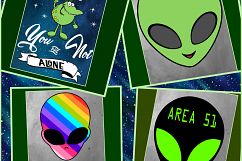 UFO design files, Alien svg files, Rainbow Alien, area 51 Product Image 1