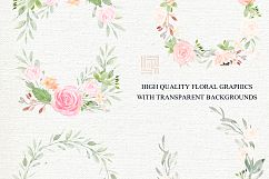 Blush cream. Floral watercolor clip art. Product Image 12