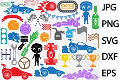 Race Car Designs - Clip art / Cutting Files - 69c Product Image 1