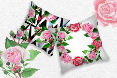 Pink roses PNG watercolor design set Product Image 3