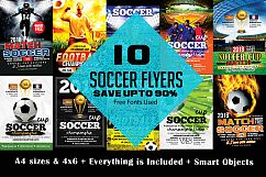 10 Soccer Match Flyers Bundle Product Image 1
