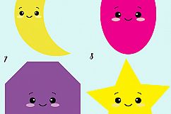 Kawaii Shapes Clipart Product Image 3