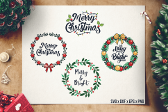 Christmas Wreath SVG - Wreath Bundle SVG - Merry Christmas Product Image 1