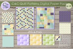 Quilt Patterns Digital Paper Pack Q-1P Product Image 1