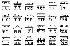 Bar counter icons set, outline style Product Image 1