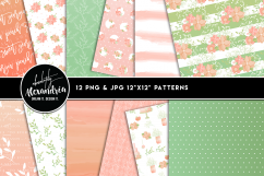 Sweet Georgia Peach Clipart Graphics &amp; Digital Paper Patterns Bundle Product Image 2
