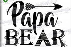 Papa bear SVG - Papa svg digital - Papa Bear with Arrow Product Image 1