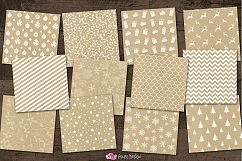 Kraft Christmas Digital Paper Product Image 2