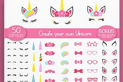 Unicorn svg - Unicorn Kit Svg - Create your own - Cut files Product Image 1