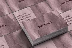 Pink Purple Abstract, Embossed Business Card Template Product Image 3