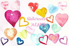 Valentine Hearts watercolor clipart Product Image 2