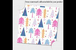 12 Christmas Digital Papers in Pink, Blue and Yellow Color Product Image 2