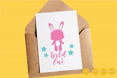 wild-one-bunny cutting files svg, dxf, pdf, eps included - cut files for cricut and silhouette - Cutting Files SG Product Image 3