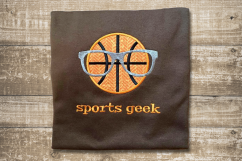 Basketball Sports Geek Applique Embroidery Design Product Image 1