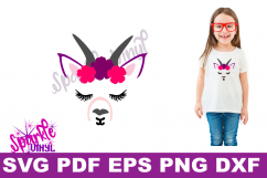 Svg Goat Face Flowers Printable Cut file svg dxf eps png eps for cricut and silhouette, Goat art Product Image 1