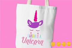 unicorn-face-wannabe cutting files svg, dxf, pdf, eps included - cut files for cricut and silhouette - Cutting Files SG Product Image 2
