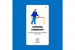 Opening Ceremony Tape Cutting Businessman Vector Product Image 1