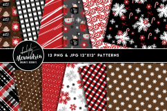 Chocolate Cheer Clipart Graphics &amp; Digital Paper Patterns Bundle Product Image 2