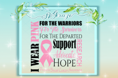 I WEAR PINK,  Breast Cancer Awareness, Cancer Ribbon Svg Files, Cancer Svg, Cancer Support, Cancer Research, Cancer Cut File Product Image 1