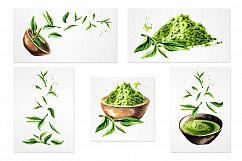 Matcha tea. Watercolor collection Product Image 4
