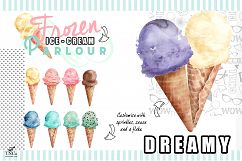 Watercolour Ice creams and Girl Graphics Product Image 5