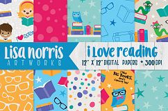 I Love Reading Digital Papers Product Image 1