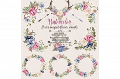 Watercolor flower wreaths/bouquets Product Image 1
