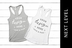 Silver Tank Top Mockup Next Level 1533 Summer Vest Flat Lay Product Image 1