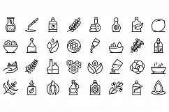 Essential oils icons set, outline style Product Image 1