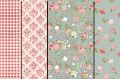 Shabby chic pink roses seamless digital paper pack Product Image 5