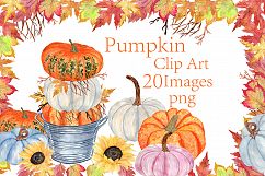 Watercolor Pumpkin Clipart Product Image 1