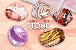 Semiprecious stone watercolor PNG set   Product Image 7