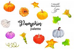 Pumpkins. Hand pained clip art. Product Image 2