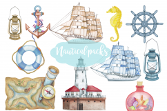 Watercolor Nautical Clipart Images by Whimseez Product Image 2
