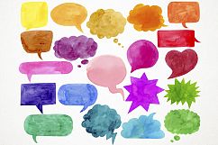 Watercolor Speech Bubbles Clipart, Bubbles Talk Product Image 2
