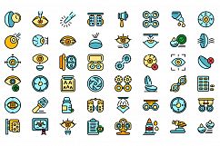 Optometry icons set vector flat Product Image 1