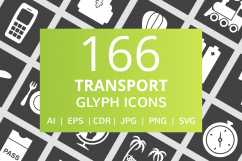 166 Transport Glyph Inverted Icons Product Image 1